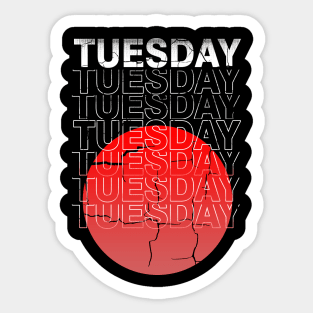 Tuesday Retro Funny Sticker
